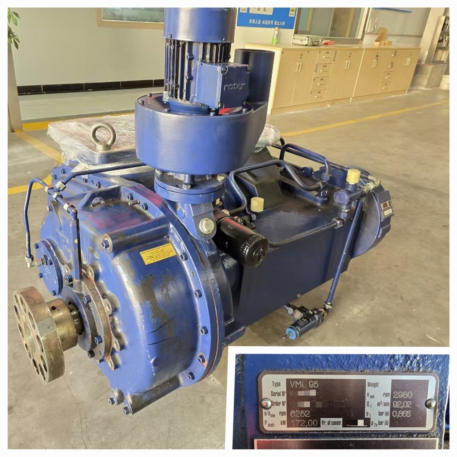 艾珍VML95螺桿風(fēng)機主油泵失效，造成齒輪及轉(zhuǎn)子損壞