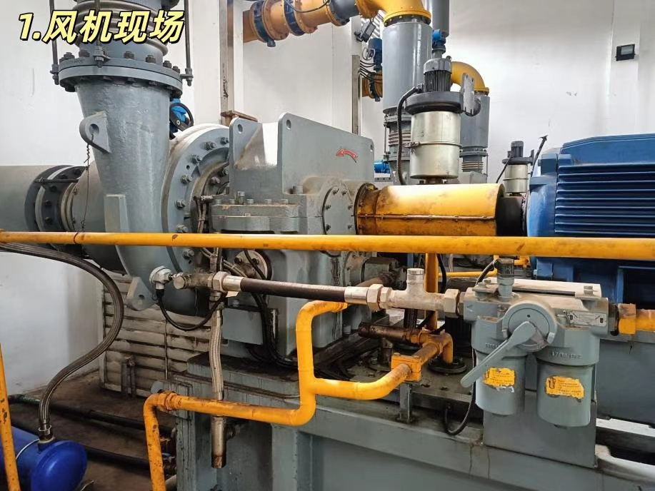 浙江某污水廠金通靈JED7260-1.579單級高速風機現場保養